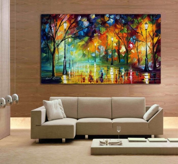 Wall living room canvas abstract painting landscape decor pieces paintings etsy bedroom choose board acrylic blue original tree